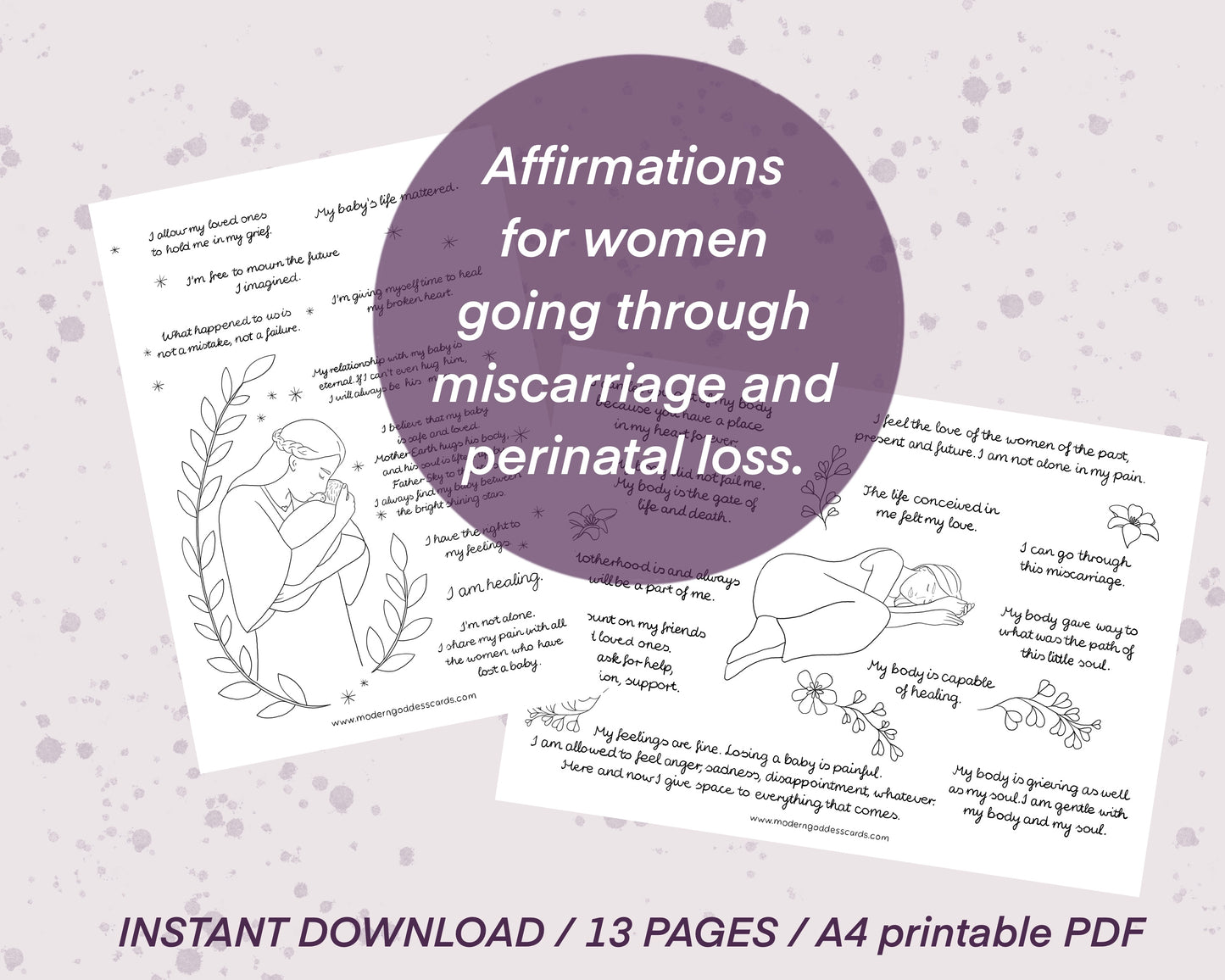 FREE! Perinatal Loss - printable coloring pages and worksheets to feel seen, supported and loved