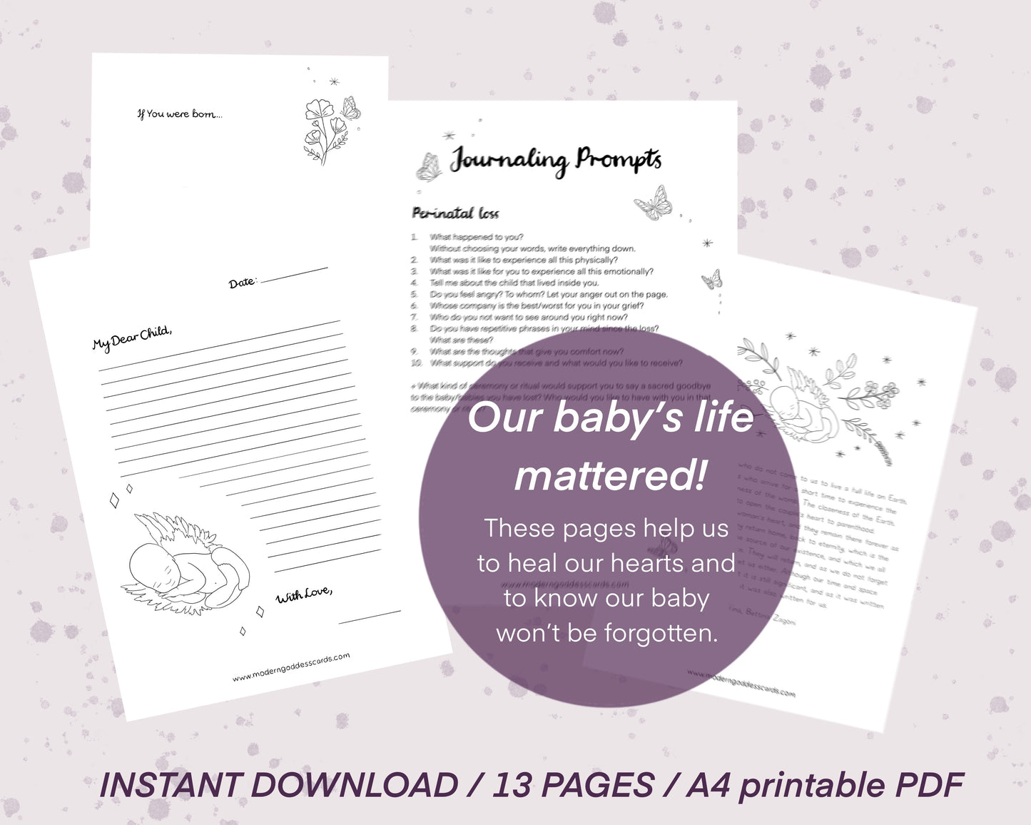 FREE! Perinatal Loss - printable coloring pages and worksheets to feel seen, supported and loved