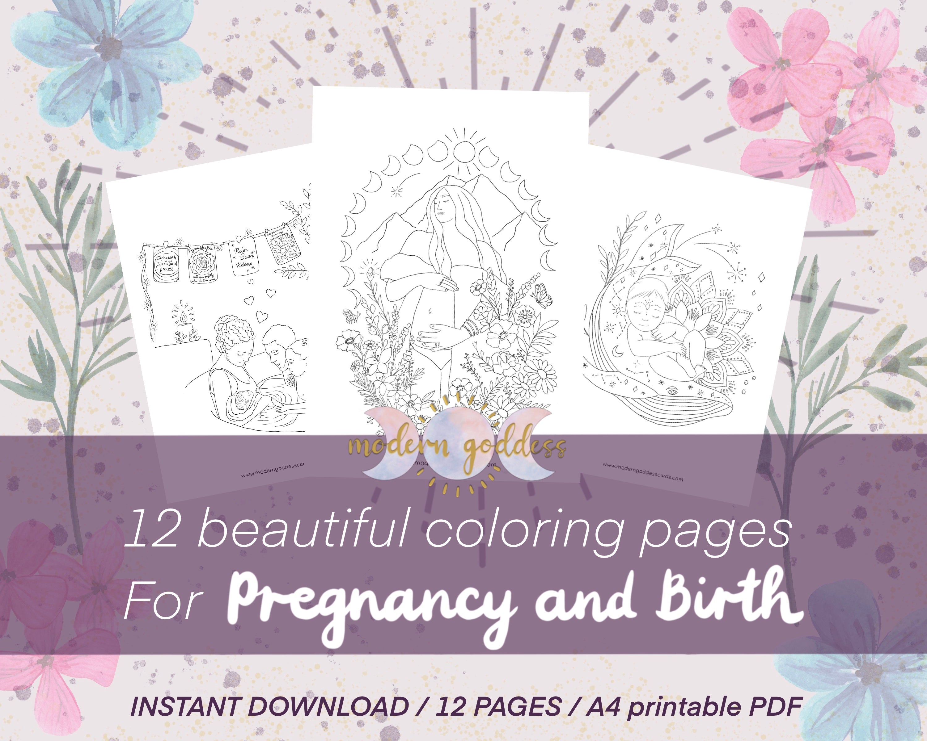12 beautiful printable coloring pages - Pregnancy and Birth – Modern ...